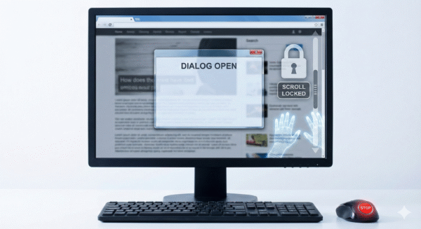 Prevent a page from scrolling while a dialog is open