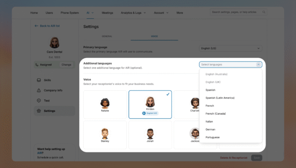 How to set up a voice AI agent that works from day one with RingCentral AI Receptionist